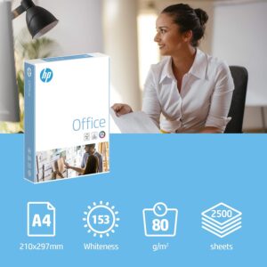 HP Office A4 80gsm White Office Copier Paper (1 Box Contains Five Reams of 500 Sheets)
