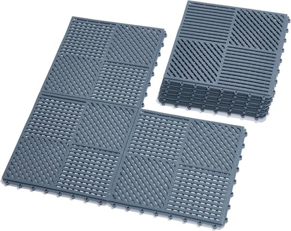 wiiiw 9 Pack Interlocking Non-slip Drainage Floor Tiles - Image 2