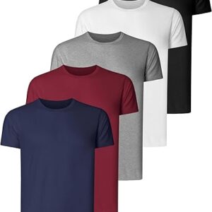 Teesmen Men's T-Shirts 5 Pack Short Sleeve Crew Neck UK Plain Cotton