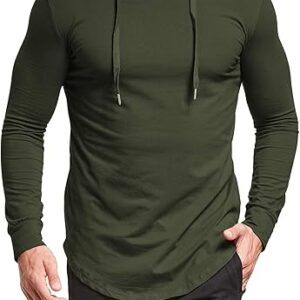 AIYINO Men's S-3XL Long Sleeve Fashion Athletic Hoodies Workout Sweatshirt Hip Hop Pullover Hooded