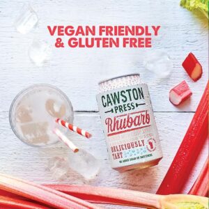 Cawston Press Sparkling Rhubarb Fizzy Drink Blended With Sparkling Water and Pressed Apple Juice (330ml x 12 cans) | Gluten Free - Vegan - No Added Sugar