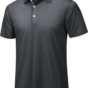 TACVASEN Men's Breathable Polo Shirts Quick Dry Casual Work Golf Shirt with Button