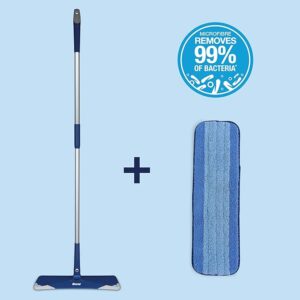 Bona Premium Microfibre Floor Mop Kit - Extra Large Adjustable Flat Mop - Incl. 1 Cleaning Pad, Blue