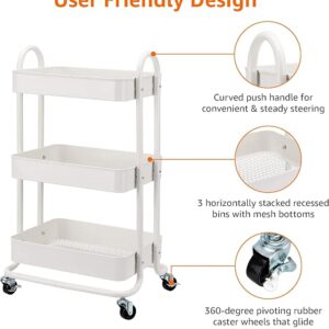 Amazon Basics 3-Tier Rolling Utility or Kitchen Cart - White