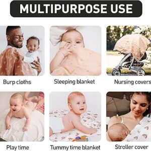 GLLQUEN BABY Muslin Squares Cloth for Baby, 6pack 70cm x 70cm Cotton Burp Cloths for Newborn, Absorbent & Breathable and Ideal to Clean, Wipe & Cover Newborns