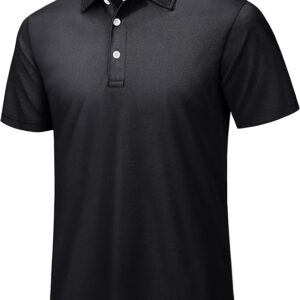 TACVASEN Men's Breathable Polo Shirts Quick Dry Casual Work Golf Shirt with Button