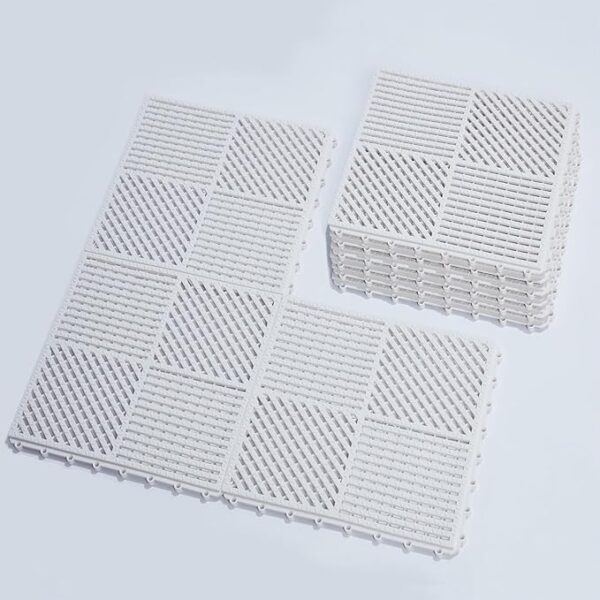 wiiiw 9 Pack Interlocking Non-slip Drainage Floor Tiles