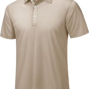 TACVASEN Men's Breathable Polo Shirts Quick Dry Casual Work Golf Shirt with Button
