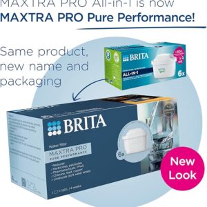 BRITA MAXTRA PRO Pure Performance Water Filter Cartridge - 6 Pack - Original BRITA Refill reducing impurities, Chlorine, PFAS, pesticides and limescale for tap Water with Better Taste