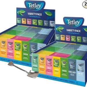 2x90 Specialty Variety Pack String & Tag Tea Envelopes in Display Box (180 tea bags) vs Gift Spoon Included