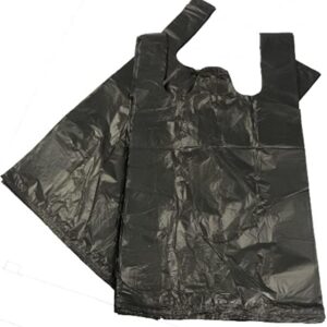 2000 BLACK PLASTIC POLYTHENE VEST STYLE CARRIER BAGS - LARGE SIZE 11 x 17 x 21" SHOPPING GROCERY GIFT BOUTIQUE SUPERMARKET CASH N CARRY MARKET STALL POLYBAGS 4 STAR BAGS