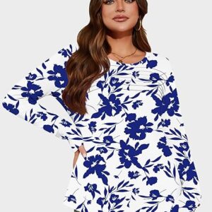 Kistore Long Sleeve Tops Women Fall Fashion 2025 Dressy Casual Blouses Round Neck Front Pleated Button Tunic T Shirts