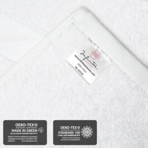 Infinitee Xclusives Premium White Hand Towels 6-Pack (40 x 72 cm) – 100% Cotton, Super Absorbent, Quick-Dry Towels for Bathroom, Hotel, Salon & Gym Use