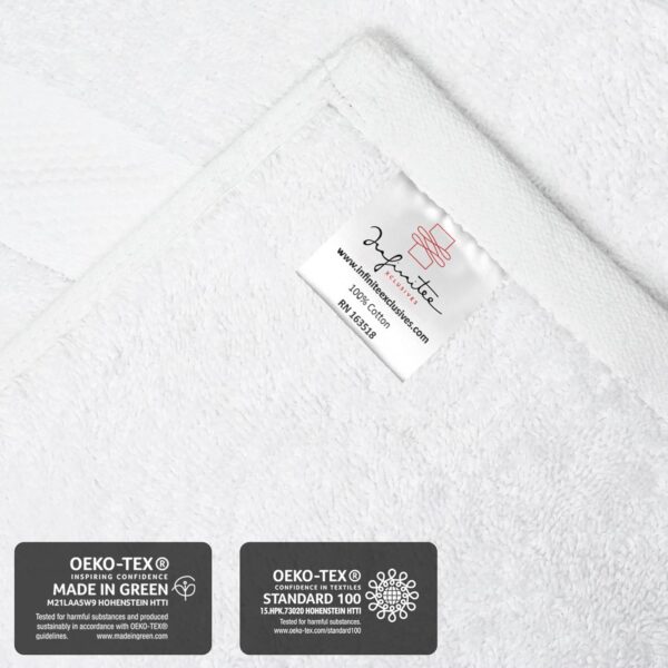 Infinitee Xclusives Premium White Hand Towels 6-Pack (40 x 72 cm) – 100% Cotton, Super Absorbent, Quick-Dry Towels for Bathroom, Hotel, Salon & Gym Use