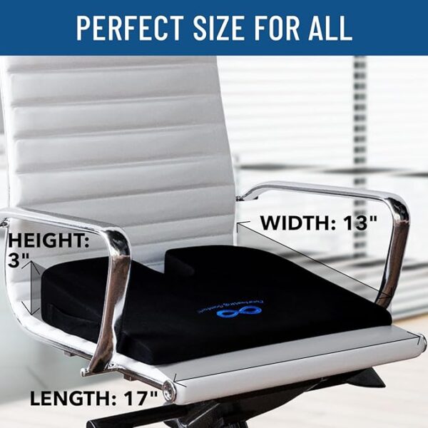 Everlasting Comfort Car Seat Cushion for Driving - Wedge Car Cushion for Office, Travel, Gaming Chair - Memory Foam Booster Seat - Non-Slip, Washable Cover - Image 2