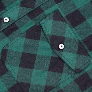 siliteelon Flannel Shirt Checked Shirt for Men Plaid Shirt Cotton Lumberjack Regular Fit Men's Long Sleeve
