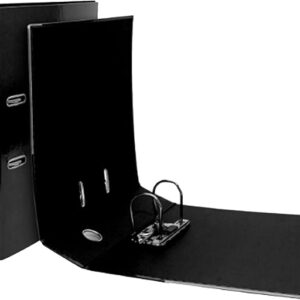 ED 5 x Pukka A4 Glossy 2-Ring Lever Arch File School Work Office 75mm Spine File Organiser (Black)