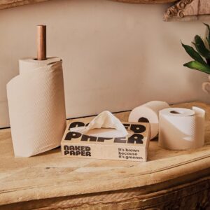 Naked Paper Unbleached Bamboo Toilet Roll - 48 Rolls, Sustainable Bulk Toilet Paper, Super Soft & Strong, 320 Sheets Per Roll, Plastic-Free & Sensitive Skin Safe