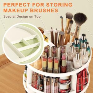 Auxmir Rotating Makeup Organiser, 9-Tier Adjustable Makeup Organiser with 360 Degree Rotation, Large Capacity Spinning Makeup Storage on Stand Revolving for Vanity Table, Bedroom, Bathroom, White