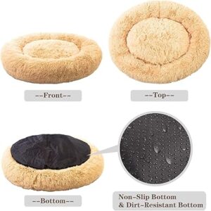 Mirkoo Cuddler Dog Bed with Non-Slip & Dirt-Resistant Bottom, Breathable Calming Bed with Black & Brown & Grey & Beige & Khaki Colors