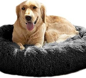 Mirkoo Cuddler Dog Bed with Non-Slip & Dirt-Resistant Bottom, Breathable Calming Bed with Black & Brown & Grey & Beige & Khaki Colors