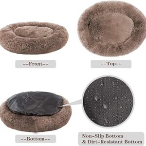 Mirkoo Cuddler Dog Bed with Non-Slip & Dirt-Resistant Bottom, Breathable Calming Bed with Black & Brown & Grey & Beige & Khaki Colors