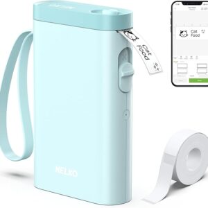 Nelko Label Maker Machine with Tape, P21 Portable Bluetooth Label Printer, Wireless Handheld Sticker Maker Mini Label Makers with Multiple Templates for Organizing Storage Barcode Office Home, Pink