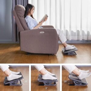 EUREKA ERGONOMIC Office Foot Rest Under Desk, Adjustable Footrest with Metal Frame Massage Surface, Foot Stool with 20 Degree Tilt Angle Adjustment No Locking, Black & Gray