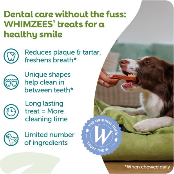 WHIMZEES By Wellness Variety Box Dental, Mixed Shapes, Size M, 28 Pieces, Natural and Grain Free Dog Chews, Dog Dental Sticks for Medium Breeds, No Added Sugar - Image 2