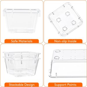 Lifewit 25pcs Drawer Organiser Set, Clear Makeup Trays Plastic, Desk Drawer Dividers Dresser Storage Bins Separation Box for Bathroom, Office, Cosmetic, Jewelries and Gadgets, Bedroom
