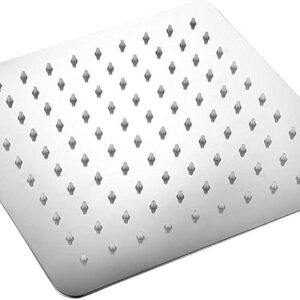 ALYHYB 10 Inch Fixed Showerheads - Square Stainless Steel Rainfall Showerhead with Anti-clogging Nozzle - High-Pressure Waterfall Bath Room Shower Accessories - Brushed Chrome Finish