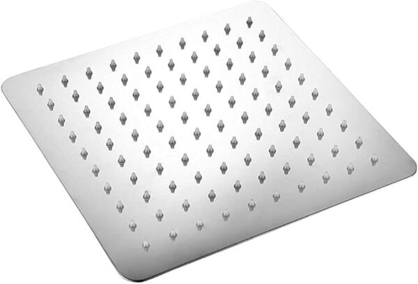 ALYHYB 10 Inch Fixed Showerheads - Square Stainless Steel Rainfall Showerhead with Anti-clogging Nozzle - High-Pressure Waterfall Bath Room Shower Accessories - Brushed Chrome Finish