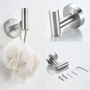 4 Pieces Bathroom Kit Accessories Restroom 24Inch Towel Bar Towel Ring Holder Toilet Paper Holder and Hook Set SUS 304 Stainless Steel Bathroom Hardware Set (Brushed Silver)